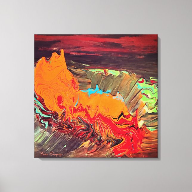Abstrakt Sretch Canvas "Orange Burst" (Framsida)