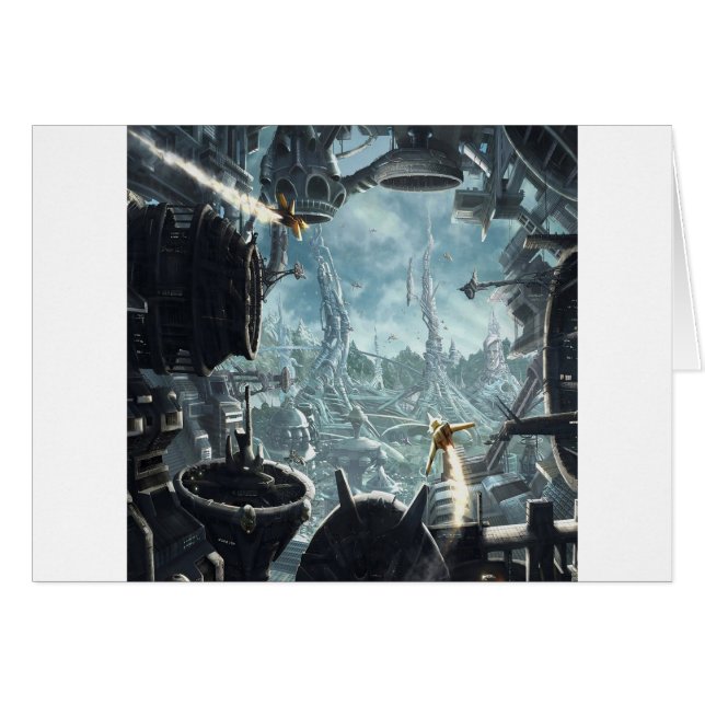 Abstrakt stadsutrymmestation hälsningskort (Framsidan Horizontal)