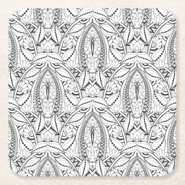 Abstrakt stam- klotter underlägg papper kvadrat (Framsidan)