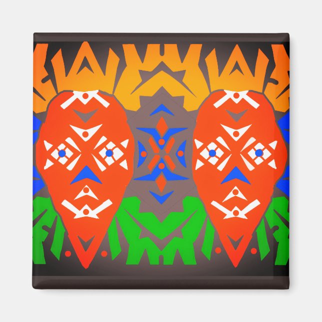 Abstrakt Stam-mönster Magnet (Framsidan)