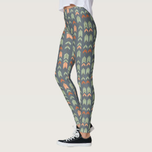 Abstrakt stampilar på blått Grått Leggings