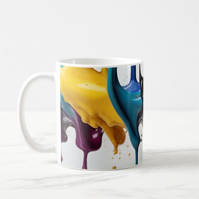 Abstrakt stänk av färg kaffemugg (Vänster)