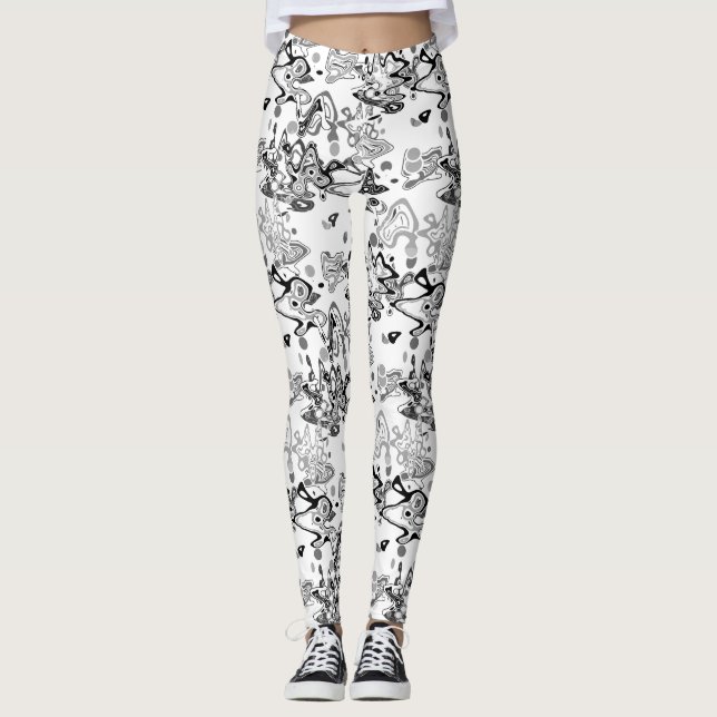 Abstrakt stänk modern stilistiskt mode onab leggings (Framsida)