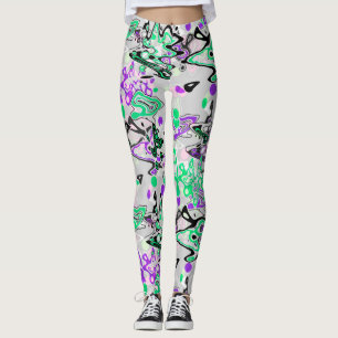 Abstrakt stänkpensel modernt stilrent mode leggings
