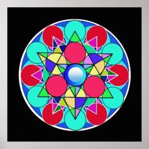 Abstrakt Star Flower Poster