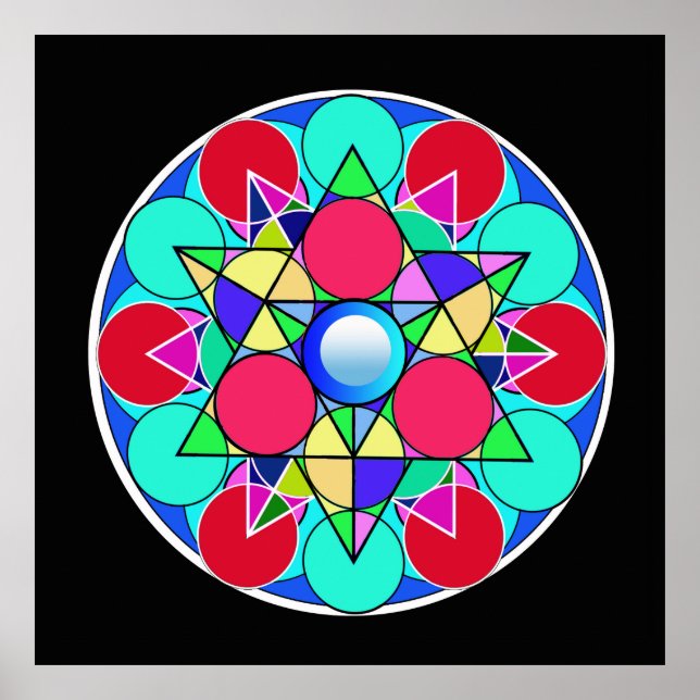 Abstrakt Star Flower Poster (Framsidan)