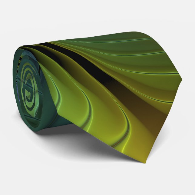 Abstrakt Star, Shiny Blue Grönt Golden Fractal Art Slips (Rullad)