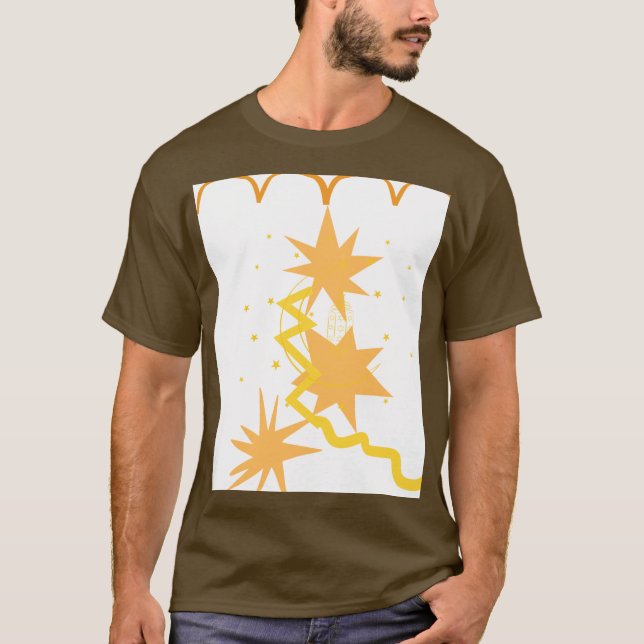 ABSTRAKT STARBURST-GRAFIK T SHIRT (Framsida)