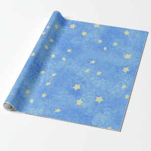 Abstrakt Starry Blå himmel Wrapping Papper Presentpapper