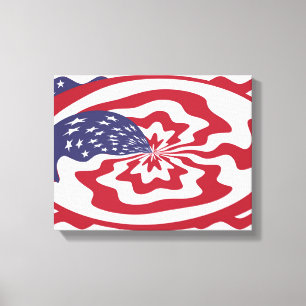 Abstrakt Stars och stripes American Patriotic Art Canvastryck