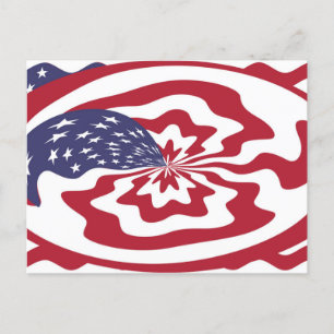 Abstrakt Stars och stripes American Patriotic Art Vykort