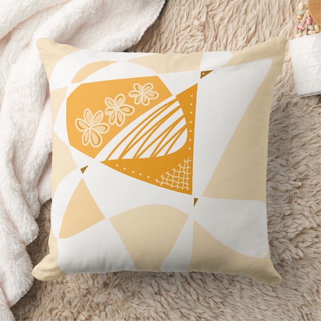 Abstrakt Stars och stripes: Caramel White Kudde (Filt)