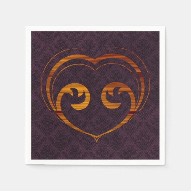 Abstrakt Steampunk Heart Pappersservett (Framsidan)
