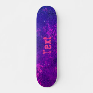 Abstrakt Stenmarble textured navy rosa violett pl Mini Skateboard Bräda 18,5 Cm