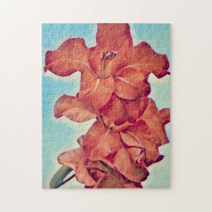 Abstrakt Stil Red Flowers Art Puzzle Pussel
