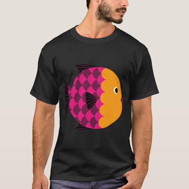Abstrakt stiliserad fisk t shirt (Framsida)