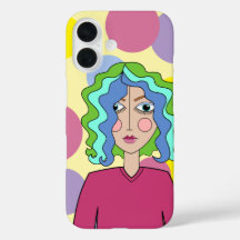 Abstrakt stilized ansikte iPhone/iPad-väska