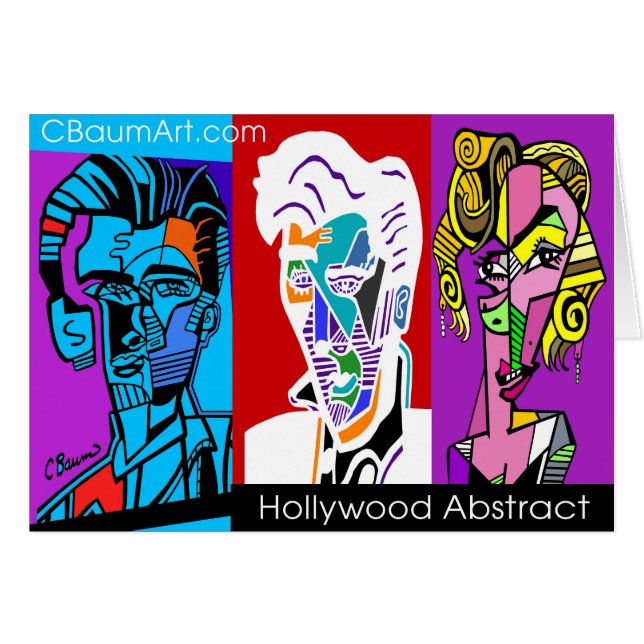 Abstrakt stjärnapopkonst hälsningskort (Framsidan Horizontal)