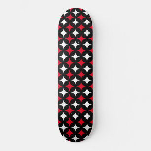 Abstrakt stjärnor i svart, röd och vit skateboard
