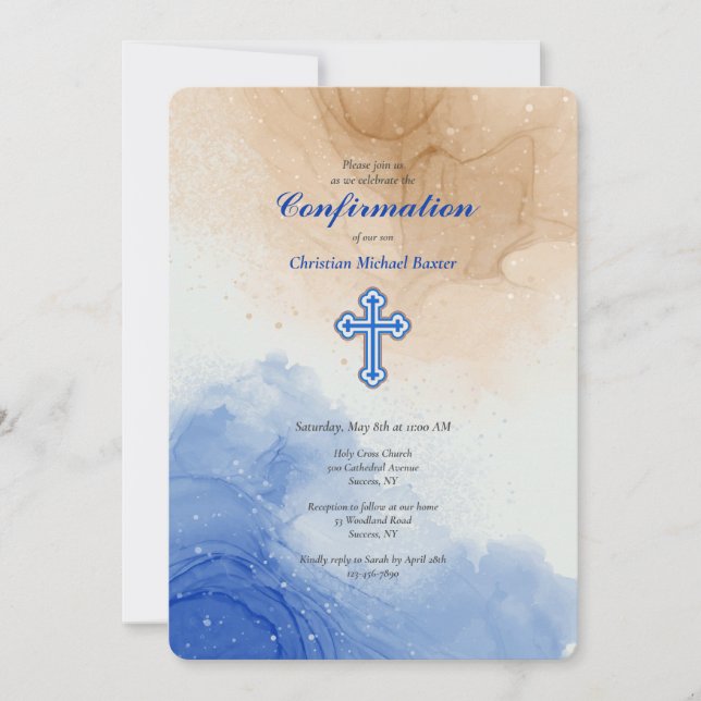 Abstrakt strand inbjudningar (Framsida)