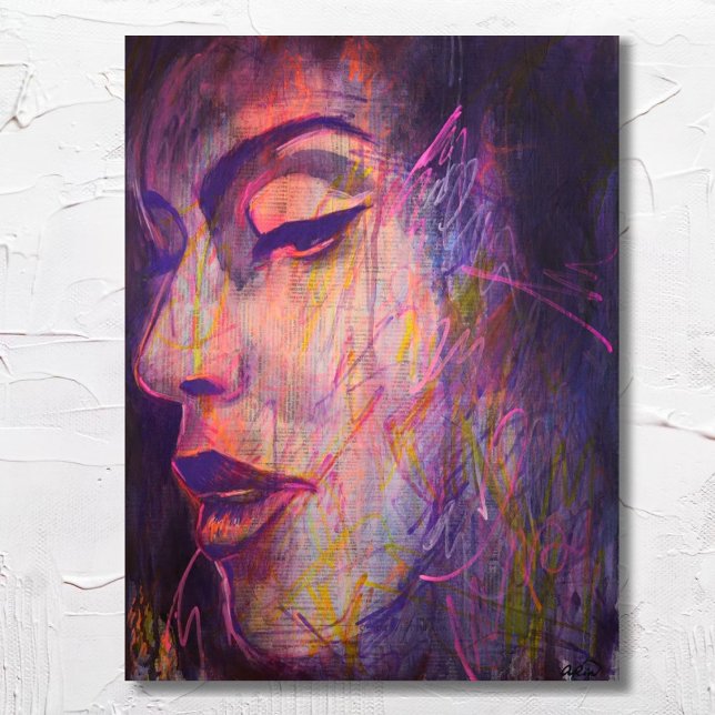 Abstrakt Street Art Colorful Woman Porträtt Skriv  Poster (Skapare uppladdad)