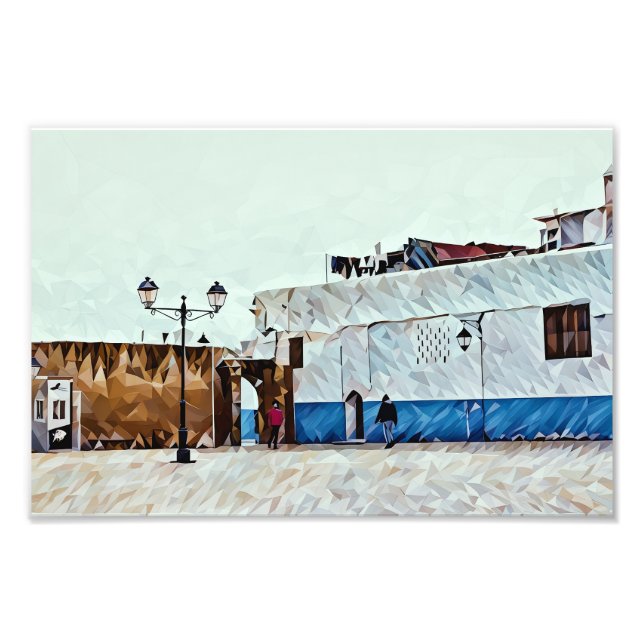 Abstrakt Street Scene med färgfull geometrisk graf Fototryck (Framsidan)