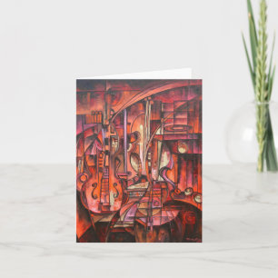 Abstrakt Stringing Instruments Notecards Kort