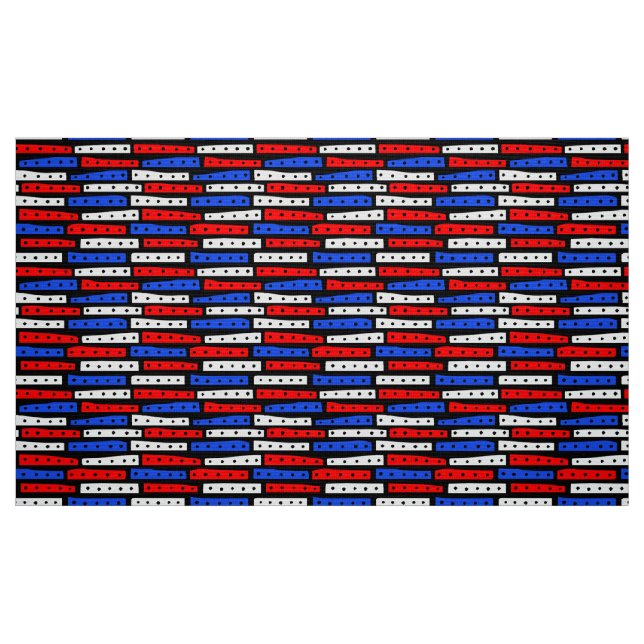 Abstrakt Strips Mönster - Färg 01 på svart Tyg (Fat Quarter)