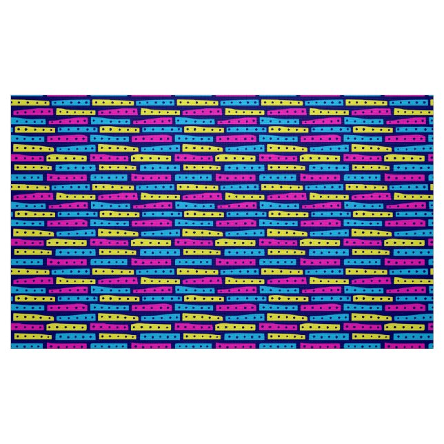 Abstrakt Strips Mönster-Färg 02 på Mörk blått Tyg (Fat Quarter)