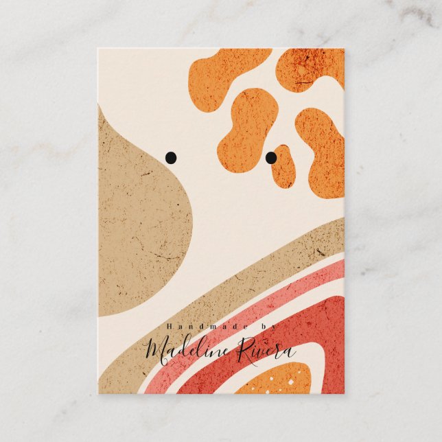 Abstrakt Struktur Artisan Earring Visning Cards (Framsida)