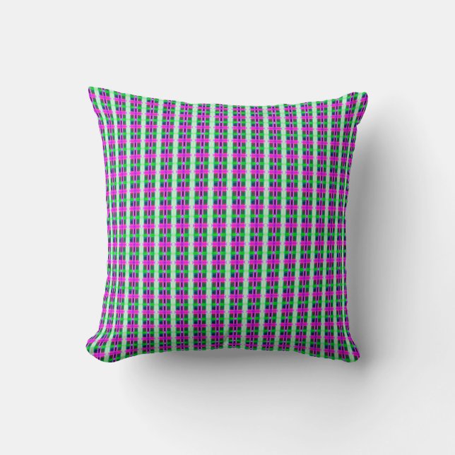 abstrakt struktur, färgad plaid mönster, retro tar kudde (Framsida)