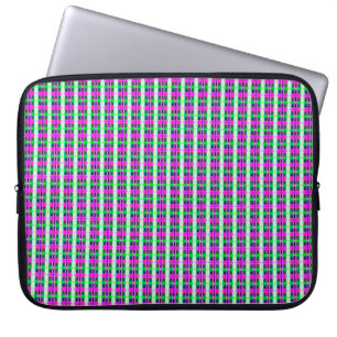 abstrakt struktur, färgad plaid mönster, retro tar laptop fodral