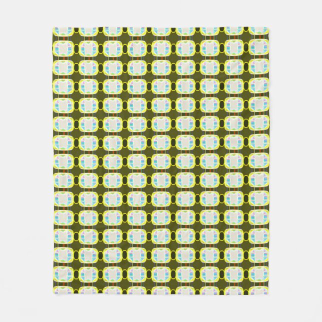 abstrakt struktur, färglös gingham mönster, modern fleecefilt (Framsidan)