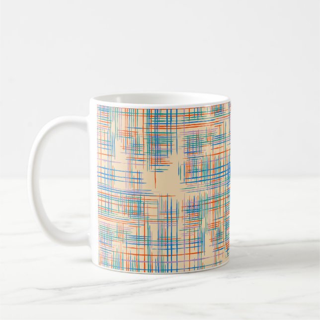 Abstrakt Struktur med korsande Rand. Modern Pat Kaffemugg (Vänster)