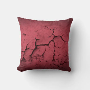 Abstrakt Struktur Red Clay Cracks Wall Kudde