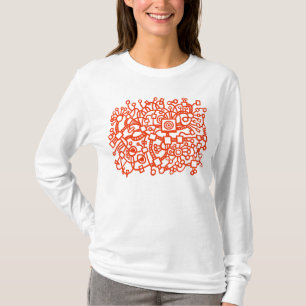 Abstrakt strukturerar - röd tegelsten t shirt