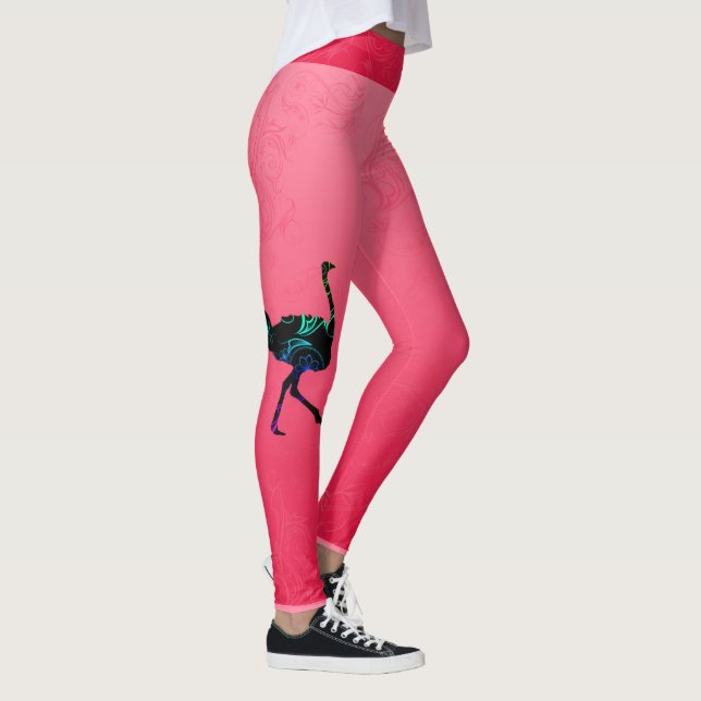Abstrakt Strutsbalkar Leggings (Höger)