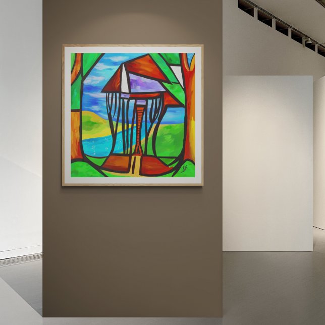 Abstrakt - Stuga i skogen Poster (Skapare uppladdad)