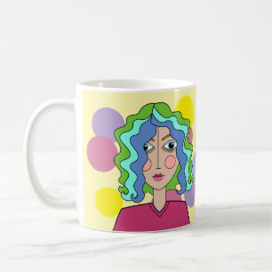 Abstrakt Stylized Ansikte Mugg
