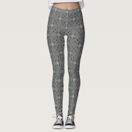 Abstrakt Succulent Garden Rosette Trellis Mönster Leggings