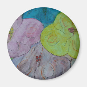 Abstrakt Summer Blommigt Magnet