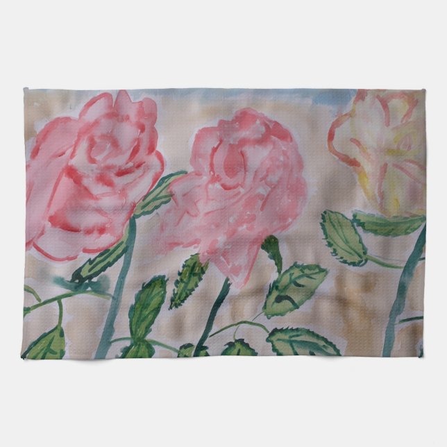 Abstrakt Summer Ro Tea Towel Kökshandduk (Horisontell)