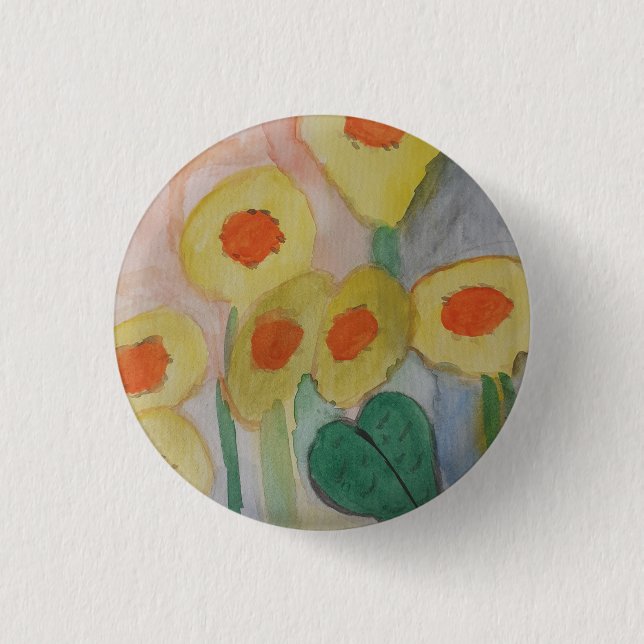 Abstrakt Sunblommors Badge Knapp (Framsida)