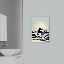 Abstrakt Sundown Ocean Surfer