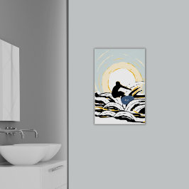 Abstrakt Sundown Ocean Surfer Poster