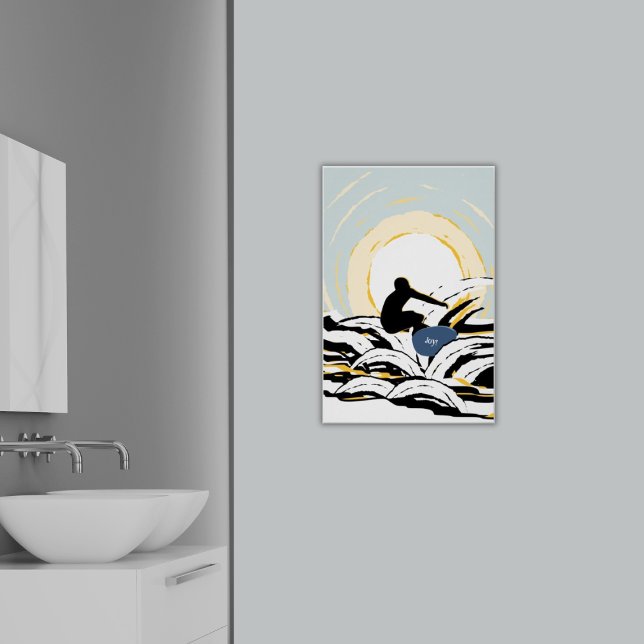 Abstrakt Sundown Ocean Surfer Poster (Abstract Sundown Ocean Surfer Poster - Bathroom)