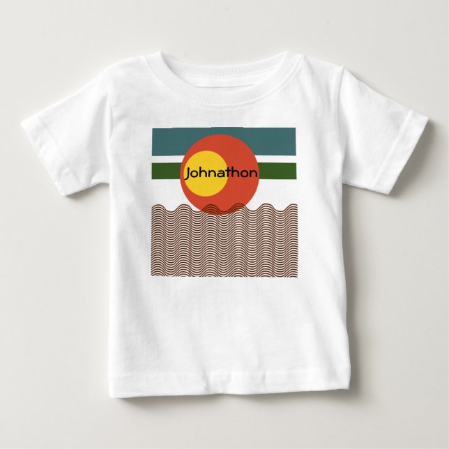 Abstrakt Sundown T Shirt (Framsida)