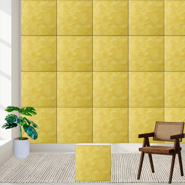 Abstrakt Sunny Gult Mönster keramiskt plattor Kakelplatta (Abstract Sunny Yellow Pattern Ceramic Tile)