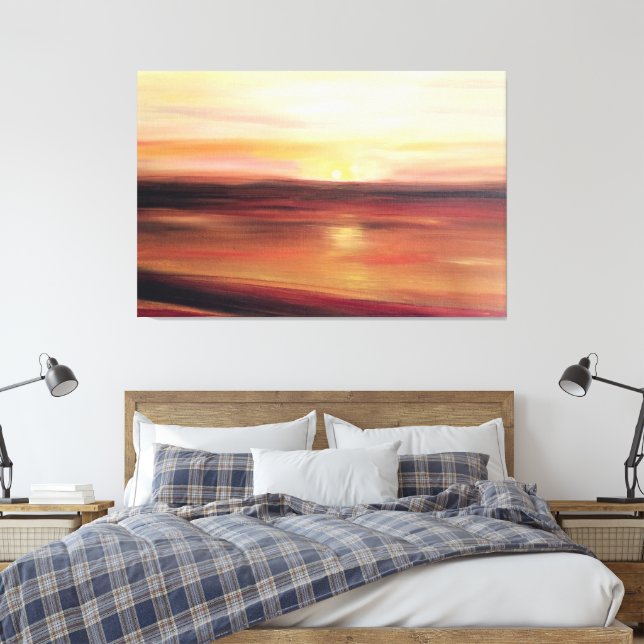 Abstrakt Sunset Art Contemporary Modern Canvastryck (Insitu (sovrum))