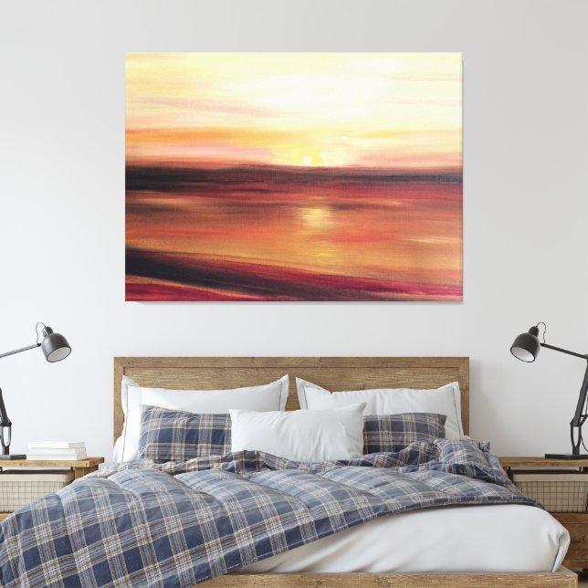 Abstrakt Sunset Art Contemporary Modern Canvastryck (Insitu (sovrum))